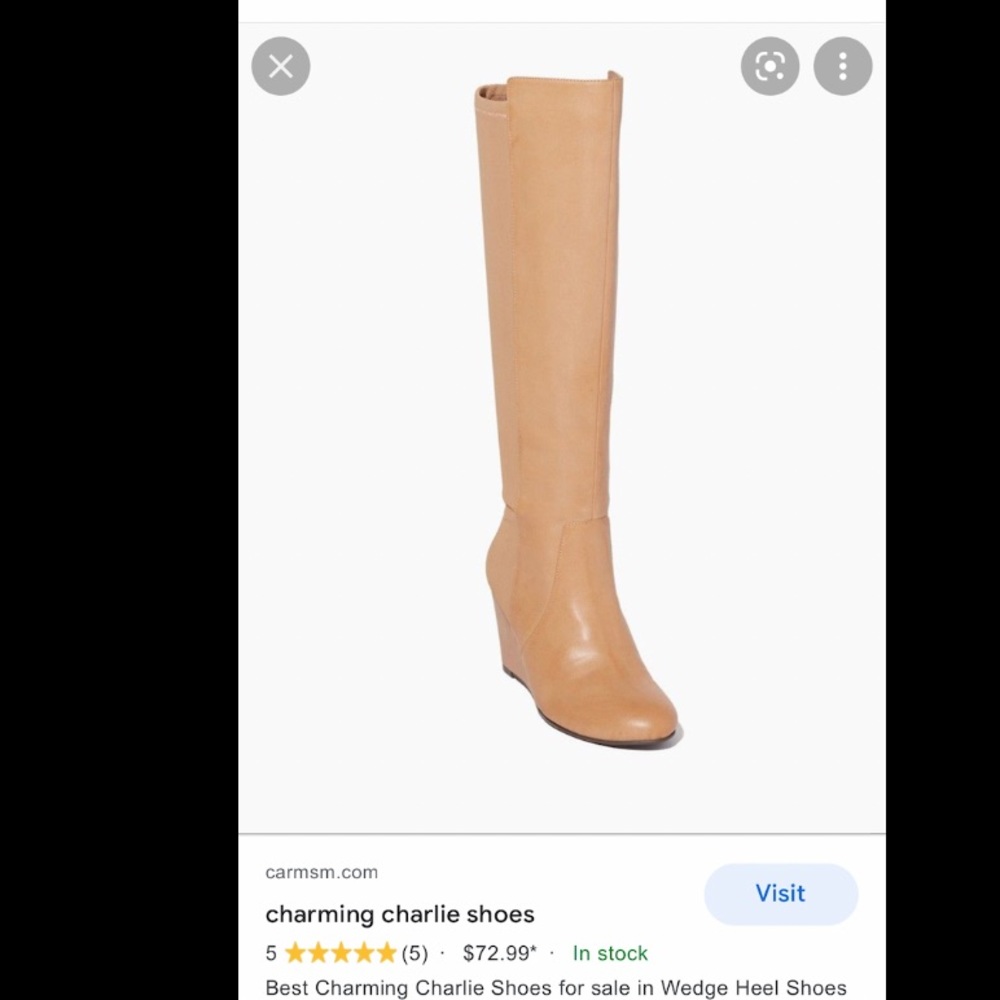 Charming Charlie wedge heeled boot in Tan…Same boot in Cream also available